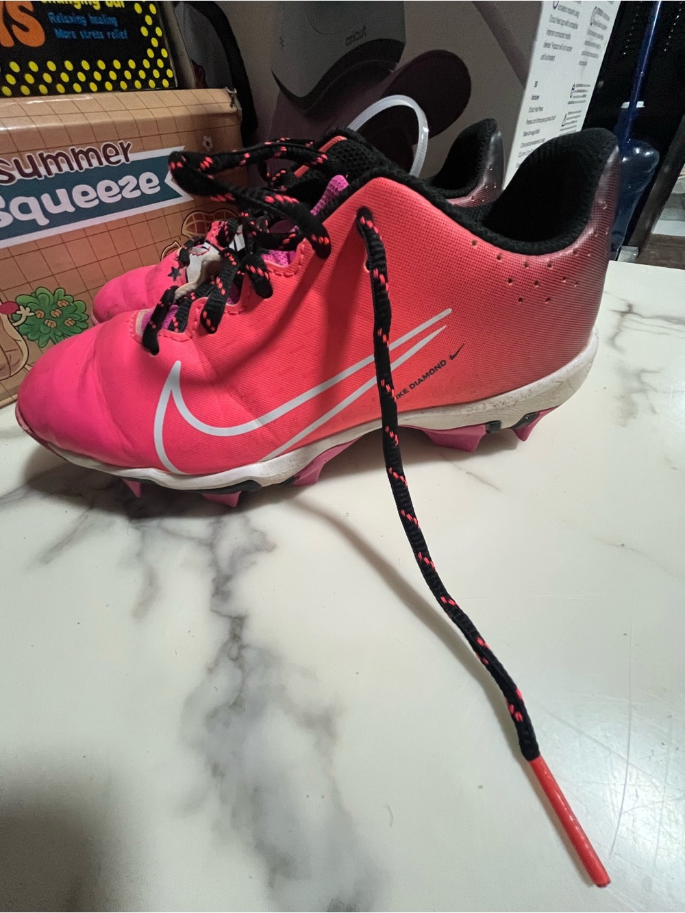 Nike Kids Hot Pink and Black Soccer Cleats